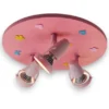 Coole Deckenlampe Natur Motive für Kinderzimmer 3 flammig schwenkbar Rosa Ø 35cm