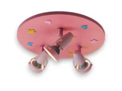 Coole Deckenlampe Natur Motive für Kinderzimmer 3 flammig schwenkbar Rosa Ø 35cm