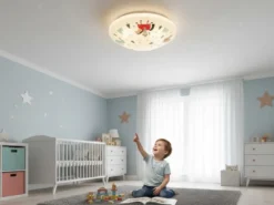 Coole LED Deckenleuchte dimmbar mit Ritter Motiv fürs Kinderzimmer, bunt Ø 35cm