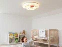 Coole LED Deckenleuchte dimmbar mit Ritter Motiv fürs Kinderzimmer, bunt Ø 35cm