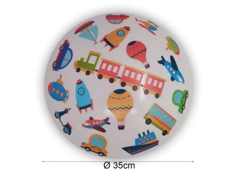 Coole LED Deckenleuchte dimmbar mit Fahrzeugen Motiv fürs Kinderzimmer Ø 35cm
