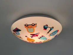 Coole LED Deckenleuchte dimmbar mit Fahrzeugen Motiv fürs Kinderzimmer Ø 35cm