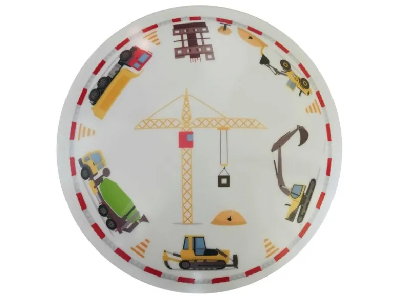Coole LED Deckenleuchte mit Baustellen Motiv fürs Kinderzimmer, bunt Ø 35cm