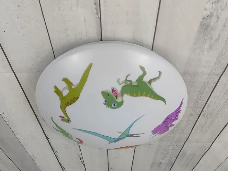 Coole LED Deckenleuchte mit Dino Motiv fürs Kinderzimmer, bunt Ø 35cm