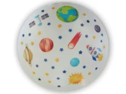 Coole LED Deckenleuchte mit Weltall Motiv fürs Kinderzimmer, bunt Ø 35cm