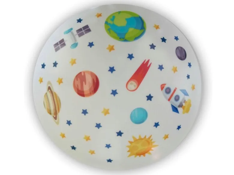 Coole LED Deckenleuchte mit Weltall Motiv fürs Kinderzimmer, bunt Ø 35cm