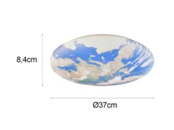 Coole LED Deckenleuchte TERRA mit Weltkugelcover aus Kunststoff, Ø 37cm