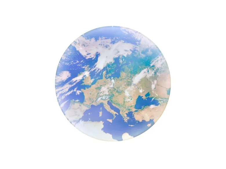 Coole LED Deckenleuchte TERRA mit Weltkugelcover aus Kunststoff, Ø 37cm