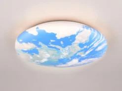 Coole LED Deckenleuchte TERRA mit Weltkugelcover aus Kunststoff, Ø 37cm
