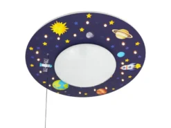 Coole LED Deckenleucht Weltall Motiv fürs Kinderzimmer Schlummerlicht bunt Ø54cm