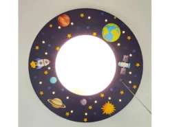 Coole LED Deckenleucht Weltall Motiv fürs Kinderzimmer Schlummerlicht bunt Ø54cm