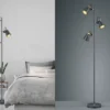 Coole Stehleuchte EDWARD in schwarz matt, Spots variabel verstellbar, 160cm hoch