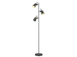 Coole Stehleuchte EDWARD in schwarz matt, Spots variabel verstellbar, 160cm hoch
