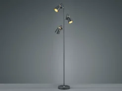 Coole Stehleuchte EDWARD in schwarz matt, Spots variabel verstellbar, 160cm hoch