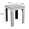 Couchtisch 2er Set mit Spiegelglas und Glitzereffekt, Höhe 50cm