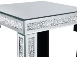 Couchtisch 2er Set mit Spiegelglas und Glitzereffekt, Höhe 50cm