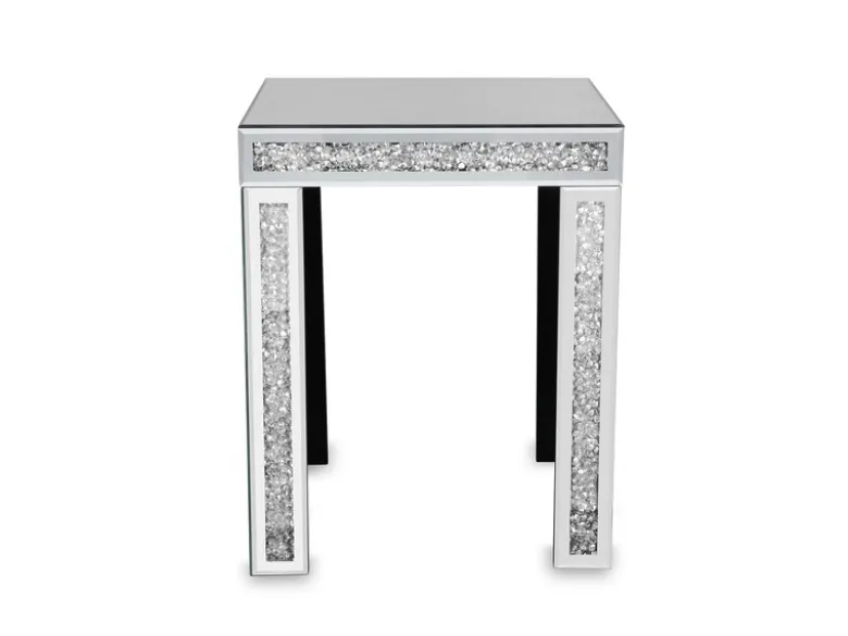 Couchtisch 2er Set mit Spiegelglas und Glitzereffekt, Höhe 50cm