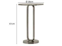 Couchtisch 2er Set rund aus Metall in Silber, Höhe 61cm
