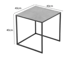 Couchtisch HILLARY 2er Set - Satztisch Metall in Schwarz Silber