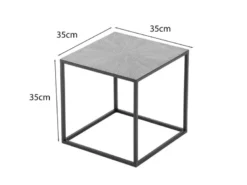 Couchtisch HILLARY 2er Set - Satztisch Metall in Schwarz Silber