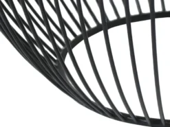 Couchttisch 2 teilig Korbtisch Metall Schwarz mit Tischplatte Gold, Höhe 42cm