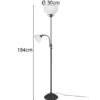 Deckenfluter COUNTRY mit Leselampe im Landhausstil, Rostfarbig, Höhe 184cm