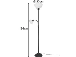 Deckenfluter COUNTRY mit Leselampe im Landhausstil, Rostfarbig, Höhe 184cm