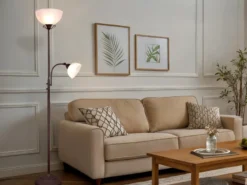 Deckenfluter COUNTRY mit Leselampe im Landhausstil, Rostfarbig, Höhe 184cm