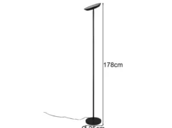 Deckenfluter SPECTER LED dimmbar & Lichtfarbe einstellbar, Schwarz, Höhe 178cm