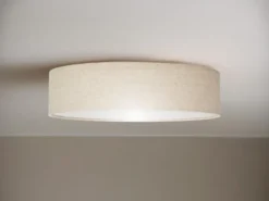 Deckenlampe CEILING DREAM, Leinen Stoffschirm / Abdeckung satiniert, Ø 40cm