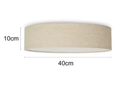 Deckenlampe CEILING DREAM, Leinen Stoffschirm / Abdeckung satiniert, Ø 40cm