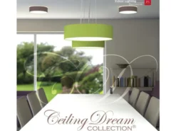 Deckenlampe CEILING DREAM, Stoff Schwarz / Abdeckung satiniert, Ø 40cm
