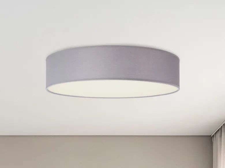 Deckenlampe CEILING DREAM, Stoff Grau / Abdeckung satiniert, Ø 40cm