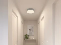 Deckenlampe CEILING DREAM, Stoff Grau / Abdeckung satiniert, Ø 50cm