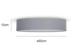 Deckenlampe CEILING DREAM, Stoff Grau / Abdeckung satiniert, Ø 50cm