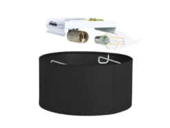 Deckenlampe CEILING DREAM, Stoff Schwarz / Abdeckung satiniert, Ø 20cm