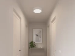 Deckenlampe CEILING DREAM, Stoff Weiß / Abdeckung satiniert, Ø 40cm