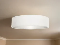 Deckenlampe CEILING DREAM, Stoff Weiß / Abdeckung satiniert, Ø 40cm