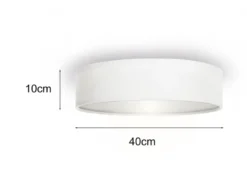 Deckenlampe CEILING DREAM, Stoff Weiß / Abdeckung satiniert, Ø 40cm