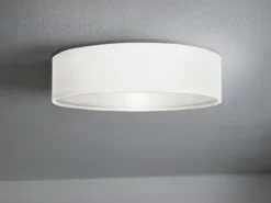 Deckenlampe CEILING DREAM, Stoff Weiß / Abdeckung satiniert, Ø 40cm