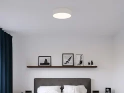 Deckenlampe CEILING DREAM, Stoff Weiß / Abdeckung satiniert, Ø 40cm