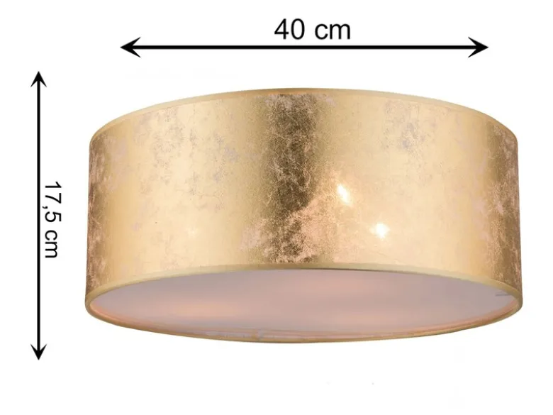 Deckenleuchte AMY mit Stoff Lampenschirm goldfarbig, Ø 40cm
