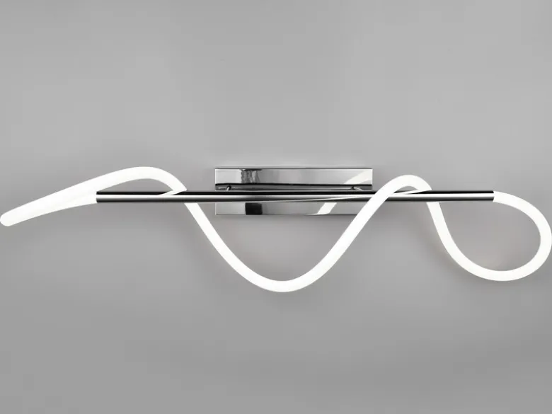 Deckenleuchte ARGOS in Chrom LED Schlauch Weiß, dimmbar, Breite 105cm