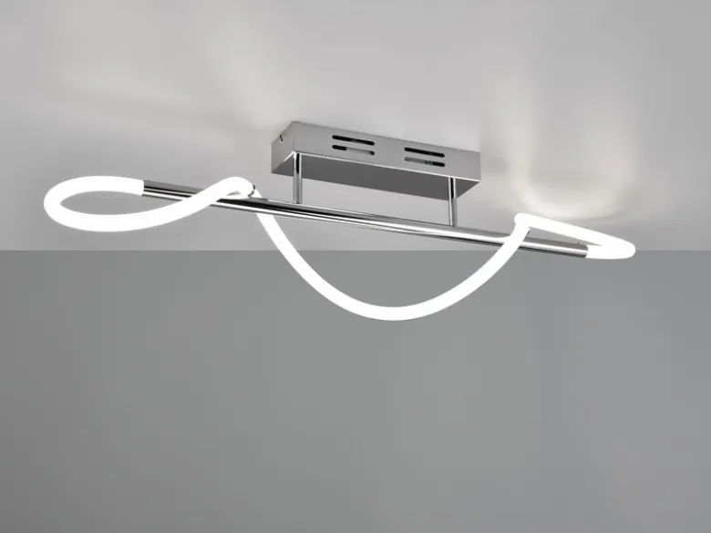 Deckenleuchte ARGOS in Chrom LED Schlauch Weiß, dimmbar, Breite 105cm