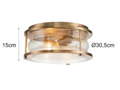 Deckenleuchte ASHLAND BAY in Messing für Badezimmer & Wohnraum, Ø30,5cm