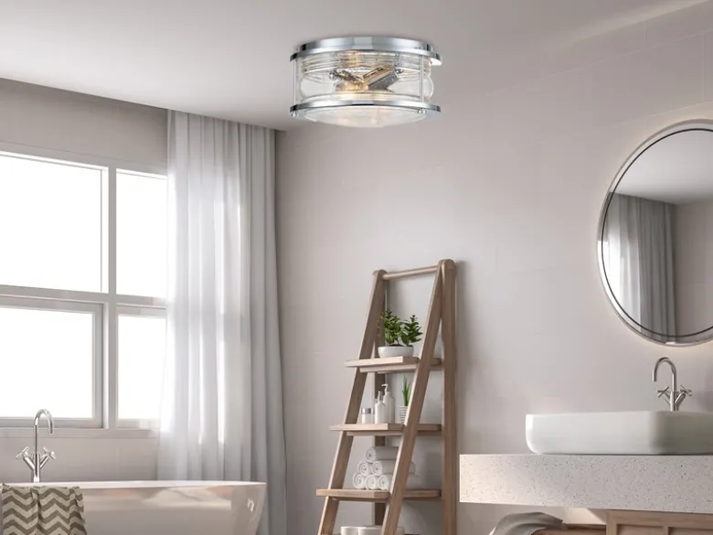 Deckenleuchte ASHLAND BAY in Chrom für Badezimmer & Wohnraum, Ø30,5cm
