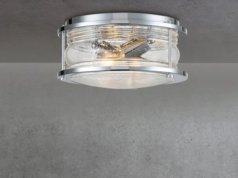 Deckenleuchte ASHLAND BAY in Chrom für Badezimmer & Wohnraum, Ø30,5cm