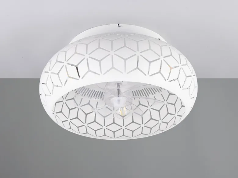 Deckenleuchte BIDAR mit Ventilator & Fernbedienung in Weiß, Ø 50cm