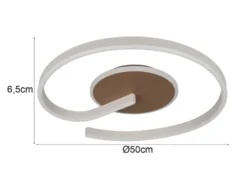 Deckenleuchte CALLE in Coffee flach, LED dimmbar & Lichtfarbe einstellbar Ø 50cm