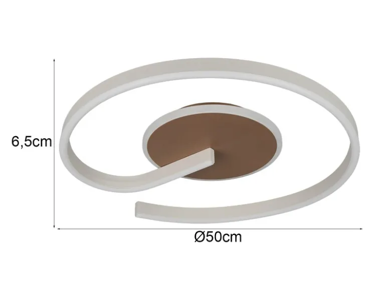 Deckenleuchte CALLE in Coffee flach, LED dimmbar & Lichtfarbe einstellbar Ø 50cm